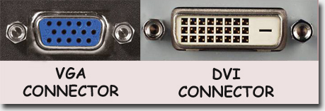 vga and dvi connectors